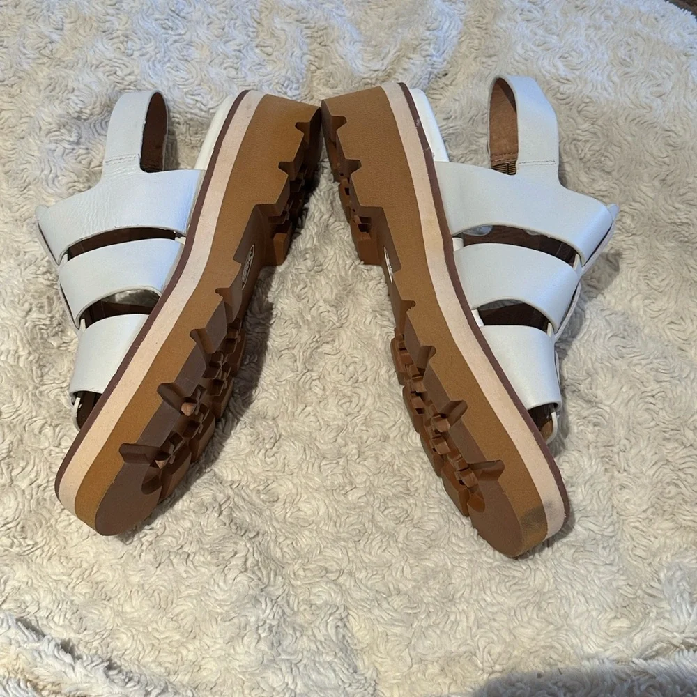 SOFFT size 10 White Patrina Leather Iconic Fisherman Sandals NEW - Picture 11 of 12
